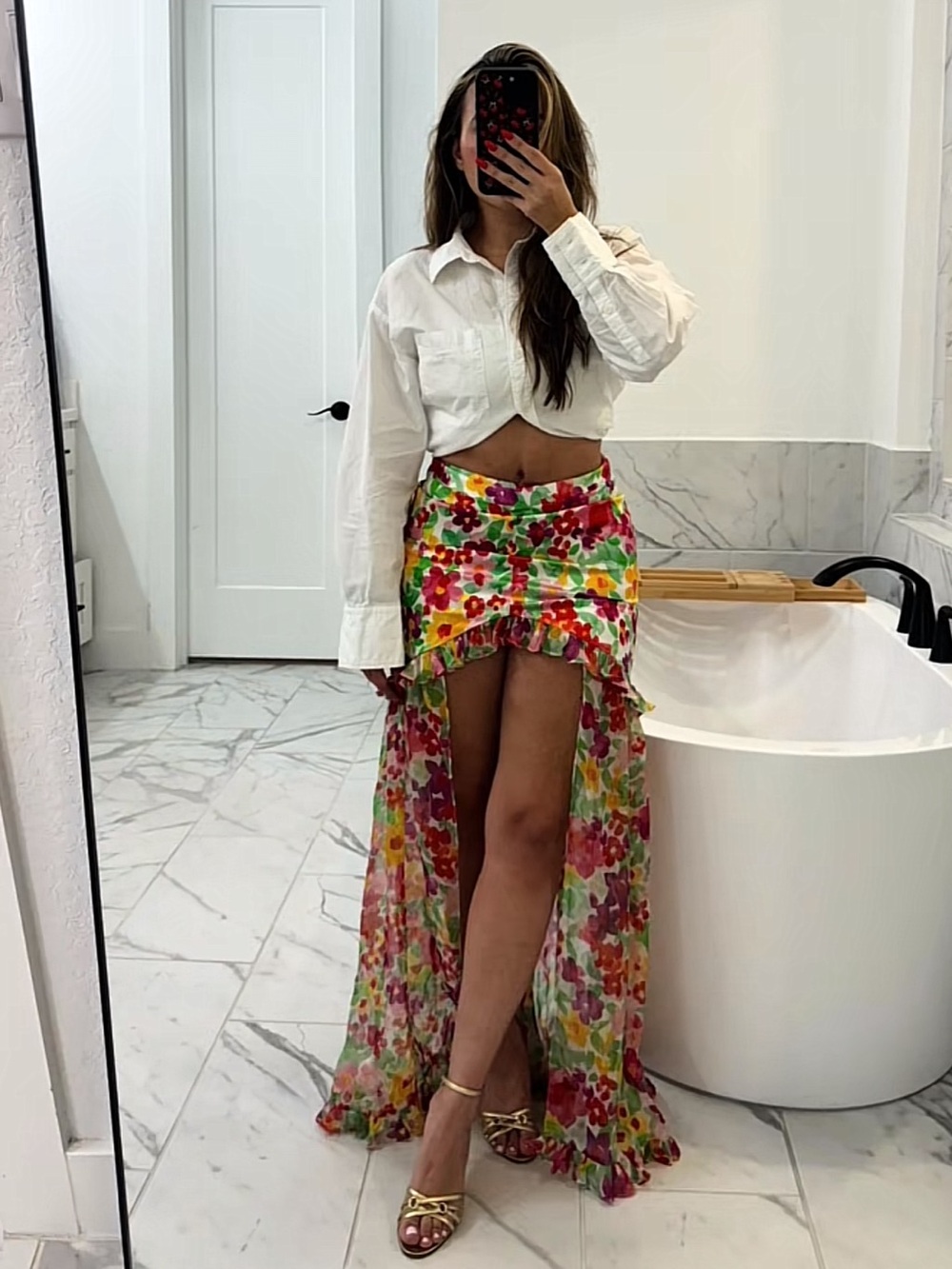 Caroline Constas Silk Skirt